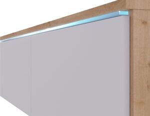 Dulap TV Dlana 180 MDF (Negru grafit + Negru) (cu iluminat LED alb). 1106209