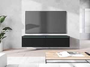 Dulap TV Dlana 140 MDF (Negru grafit + Negru) (cu iluminat LED alb). 1106204