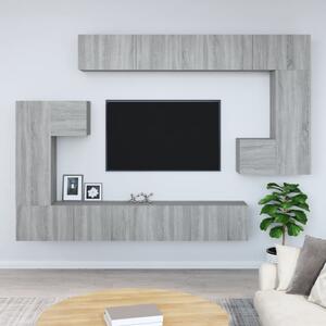 Dulap TV montat pe perete, gri sonoma, lemn prelucrat