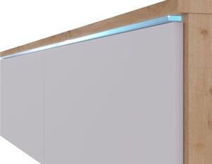 Dulap TV Dlana 180 MDF (Negru grafit + Negru) (cu iluminat LED alb). 1106209
