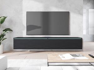 Dulap TV Dlana 180 MDF (Negru + Negru) (cu iluminat LED alb). 1106211