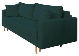 Canapea extensibila Sofia, cu lada de depozitare si picioare de lemn, stofa p39 verde, 220x90x80 Verde, Stofa