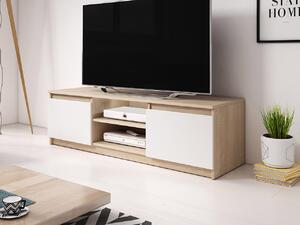 Dulap TV Zekazo (Stejar sonoma + Alb) (cu iluminat LED alb). 1106285