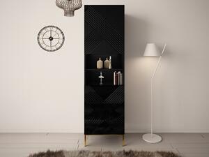 Z0ND0 Vitrină Madrealla 200 (Negru + lucios Negru + auriu) . 1106297