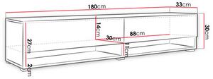 Dulap TV de perete Adenuk 140 MDF (Negru grafit + Negru) . 1106325