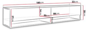 Dulap TV de perete Adenuk 140 MDF (Negru grafit + Negru) . 1106325