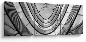 Tablou - Avionul deasupra clădirii (cu ceas) (90x30 cm)