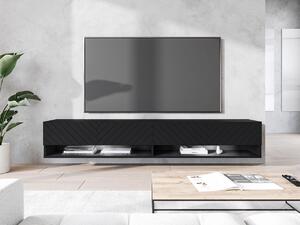 Dulap TV de perete Adenuk 140 MDF (Negru grafit + Negru) (cu iluminat LED RGB). 1106328