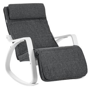 SONGMICS balansoar mesteacan, scaun de relaxare, suport pentru picioare reglabil la 5 grade, poate incarca pana la 150 kg