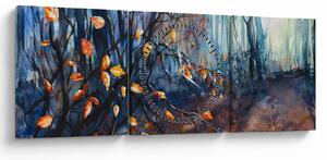 Tablou - Razele solare de toamnă (cu ceas) (90x30 cm)