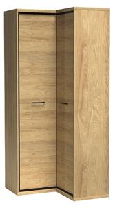 Z0ND0 Dulap de haine de colț Sergeda SR14 (hickorya natural + Negru) . 1104887