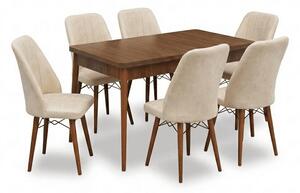Desire Set Masa 80*170 Extensibila si Scaune 4, 6 bucati Crem