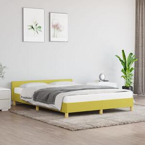 Cadru de pat cu tăblie, verde, 140x200 cm, textil
