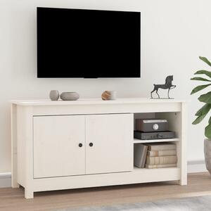 Comodă TV, alb, 103x36,5x52 cm, lemn masiv de pin