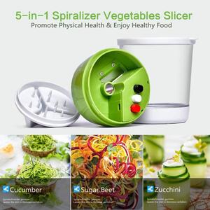 Mini aparat de taiat legume spiralate, 2 moduri de taiere