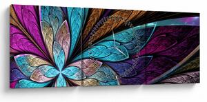 Tablou - Floare, abstracție (cu ceas) (90x30 cm)