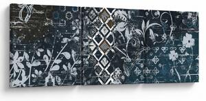 Tablou - Decorațiuni flori (cu ceas) (90x30 cm)
