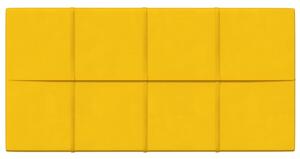 Panouri de perete 12 buc. galben 60x30 cm catifea 2,16 m²