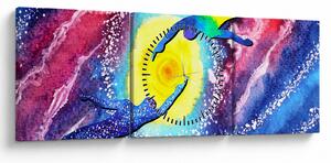 Tablou - Atingere (cu ceas) (90x30 cm)