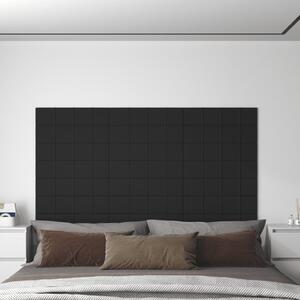 Panouri de perete, 12 buc., negru, 60x15 cm, textil, 1,08 m²