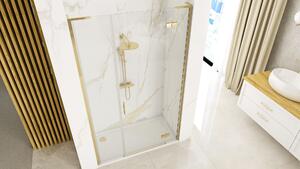 Ușă de duș Rea Hugo 80 Gold Brush + Panou de duș 30