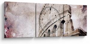 Tablou - Colosseum, Roma, Italia (cu ceas) (90x30 cm)