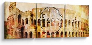 Tablou - Pictură digitală, Colosseum, Roma, Italia (cu ceas) (90x30 cm)