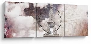 Tablou - Turnul Eiffel, Paris, Franța (cu ceas) (90x30 cm)