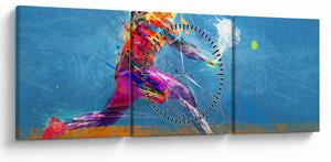 Tablou - Jucător de tenis pictat (cu ceas) (90x30 cm)