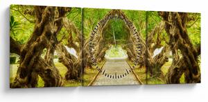 Tablou - Tunel viu din plumeria (cu ceas) (90x30 cm)