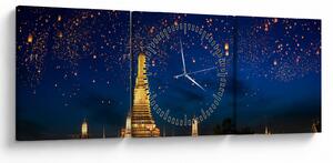 Tablou - Lampioane norocului, Bangkok (cu ceas) (90x30 cm)