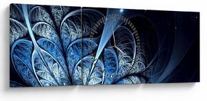 Tablou - Floare albastru închis (cu ceas) (90x30 cm)