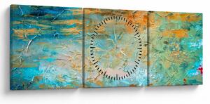 Tablou - Abstract albastru (cu ceas) (90x30 cm)