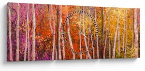 Tablou - Pădurea colorată (cu ceas) (90x30 cm)