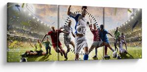 Tablou - Fotbal (cu ceas) (90x30 cm)