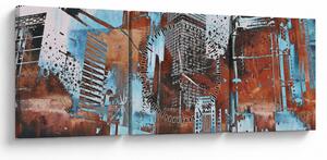 Tablou - Zgârie-nori (cu ceas) (90x30 cm)