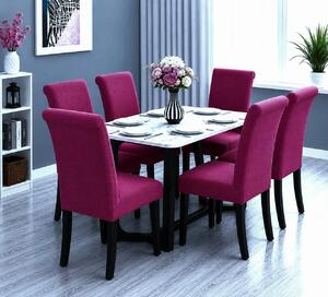 Set 6 huse elastice pentru scaune culoare Siclam