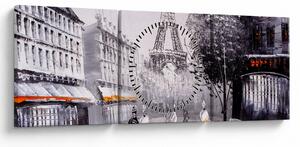Tablou - Pictură în ulei, Paris (cu ceas) (90x30 cm)
