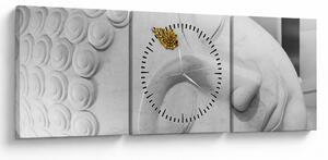 Tablou - Buddha alb (cu ceas) (90x30 cm)