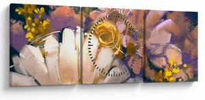Tablou - Flori (cu ceas) (90x30 cm)