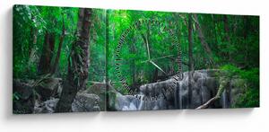 Tablou - Cascada Erawan, Kanchanaburi, Thailanda (cu ceas) (90x30 cm)