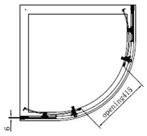 Cabina de dus Mediterraneo, Meda, 80 x 800, inaltime 190 cm, semirotunda, crom