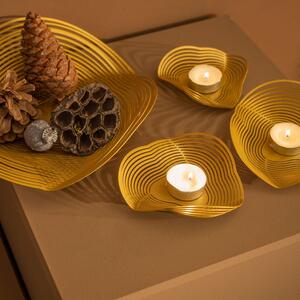 Set 4 farfurii decorative Spiral Bowl and Tealight - APT592, otel auri