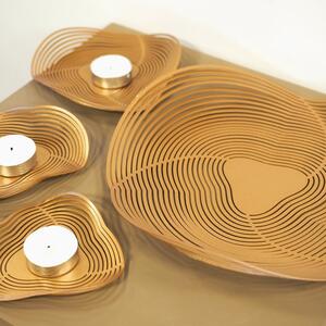 Set 4 farfurii decorative Spiral Bowl and Tealight - APT592, otel auri