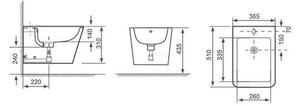 Set vas wc si bideu suspendat, Fluminia, Paris, Alb