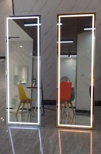 Oglindă de cameră, Fluminia, Canaletto, dreptunghiulară, înălțime 165 cm, cu iluminare LED și dezaburire