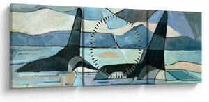 Tablou - Balene (cu ceas) (90x30 cm)