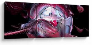 Tablou - Abstracție, viermi spațiali (cu ceas) (90x30 cm)