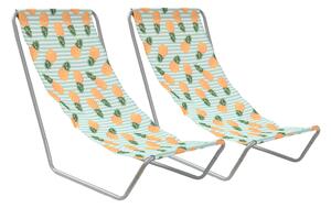 Set de 2 sezlonguri de plaja pliabile SAND PINEAPPLE