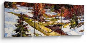 Tablou - Sosirea primăverii (cu ceas) (90x30 cm)